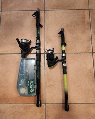 Due Canne da pesca con mulinello