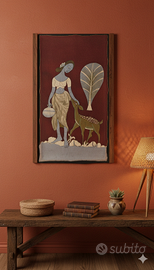 Quadro su Tela Batik Vintage - Scena Etnica