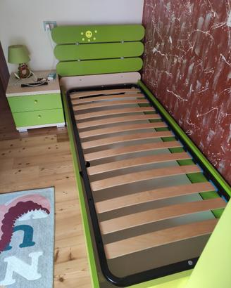 letto singolo con cassettone 