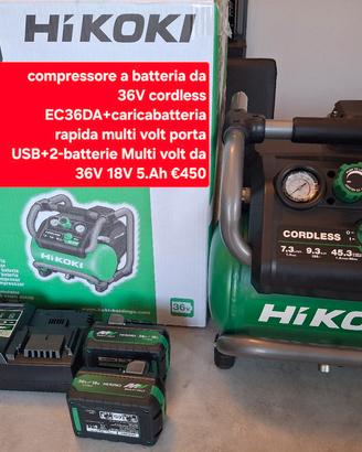 compressore a batteria HIKOKI HITACHI EC36DA