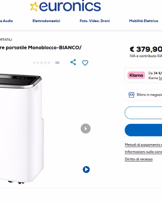 Condizionatore portatile Electrolux 25m² perfetto