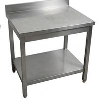 Banco in acciaio inox doppio ripiano