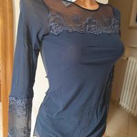 Janira - Maglia manica lunga intimo donna in pizzo