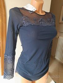 Janira - Maglia manica lunga intimo donna in pizzo