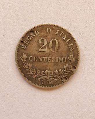 20 Centesimi 1863 Torino Vittorio Emanuele II 