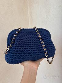 Clutch bag blu con tracolla