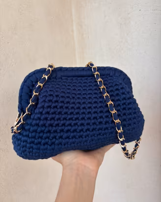 Clutch bag blu con tracolla