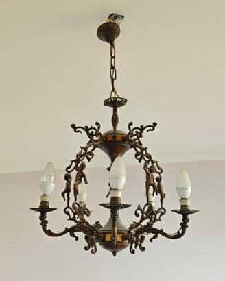 Lampadario vintage a 5 bracci 
