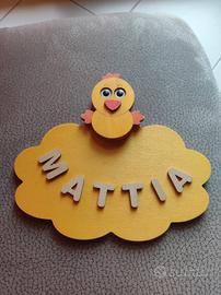 Scritta in legno Mattia