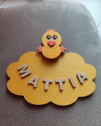 Scritta in legno Mattia