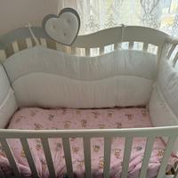 Culla bianca e argento con cuore Swarovski