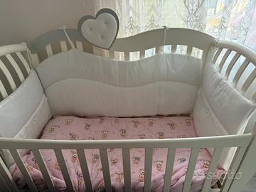 Culla bianca e argento con cuore Swarovski