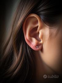 Orecchini punto luce Oro Bianco 750‰ 18Kt Diamante