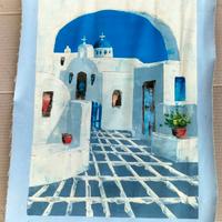 Tela dipinta a mano Santorini