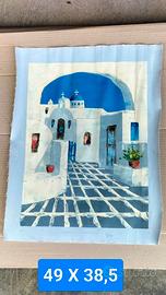 Tela dipinta a mano Santorini