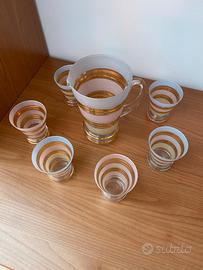 Set vintage vetro rosa e oro