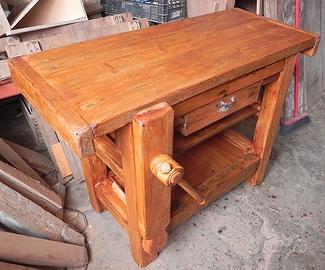 Banco da Falegname in pino massiccio Vintage