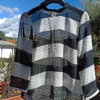 camicia da donna taglia XS bianca e nera