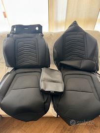 Fodere sedili auto nere tessuto/ecopelle nuove