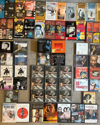 Lotto VHS-CD-DVD-cassette anni 50-60-70-80-90
