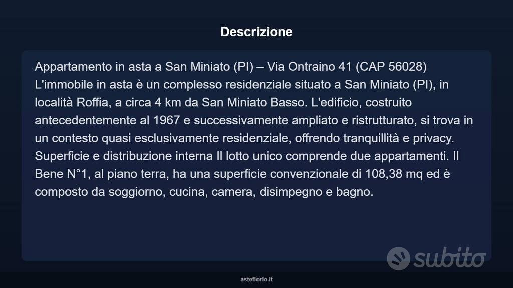 Appartamento – San Miniato, Le Case - Altro