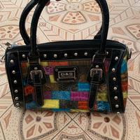 Borsa da donna DeG simil pelle lucida multicolore