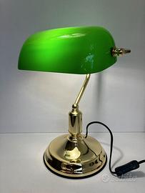 Lampada tavolo "ministeriale" ottone/verde