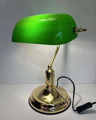 Lampada tavolo "ministeriale" ottone/verde