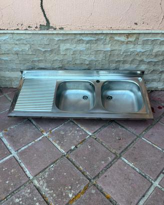 LAVELLO LAVANDINO A 2 VASCHE + GOCCIOLATOIO cucina