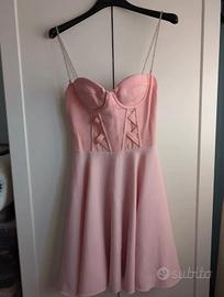 Abito rosa Versace JVC gonna a ruota