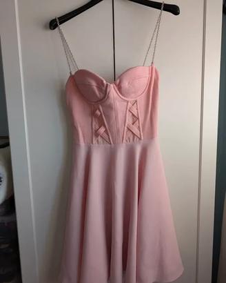 Abito rosa Versace JVC gonna a ruota