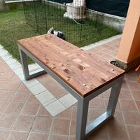 Panchina artigianale ferro e legno di abete