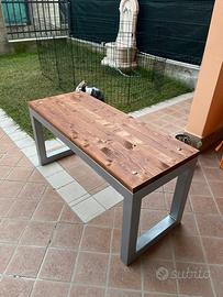 Panchina artigianale ferro e legno di abete