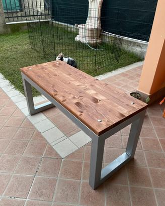 Panchina artigianale ferro e legno di abete