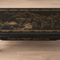 Tavolino da salotto vintage stile cinese con vetro