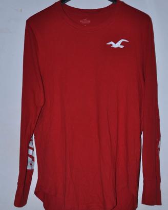 T-shirt maniche lunghe Hollister uomo rossa TG M