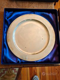sottopiatto argento 800 massiccio 27 cm  con scato