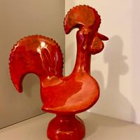 Gallo in Ceramics Smaltata Rossa di Bitossi