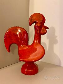 Gallo in Ceramics Smaltata Rossa di Bitossi