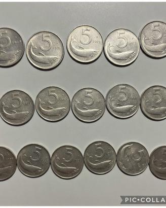 Lotto Monete 5 Lire "Delfino"