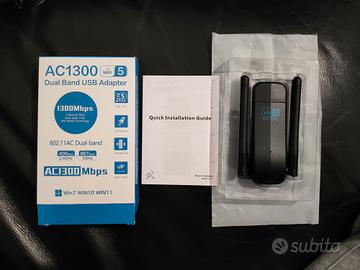 Ricevitore wifi AC1300 Dual Band USB Adapter wifi5