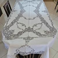 Tovaglia Antica puro Lino 12 posti Tombolo