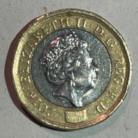 Moneta one pound 2016 Elisabetta II con errore