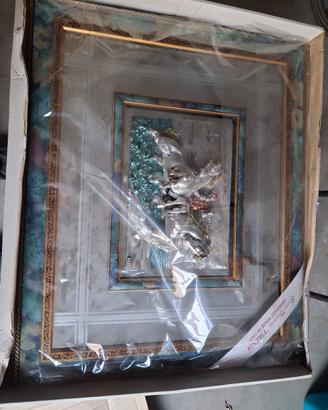 quadro in rilievo cavalli con cavagliere arg. 925