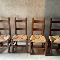 4 sedie antiche legno noce