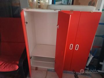 2 Armadi IKEA STUVA rosso/bianco 