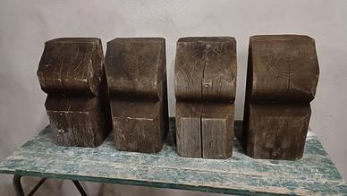 trave di legno duro capitello palombella mensola