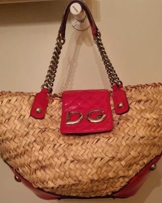 D&G borsa in paglia e pelle