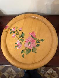 Vassoio  in legno dipinto a mano,