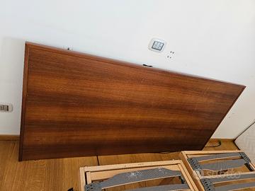 testata letto matrimoniale in noce massello